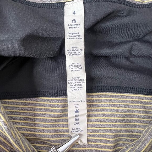 Lululemon shorts striped grey Women's Black and Orange Shorts - Picture 7 of 8